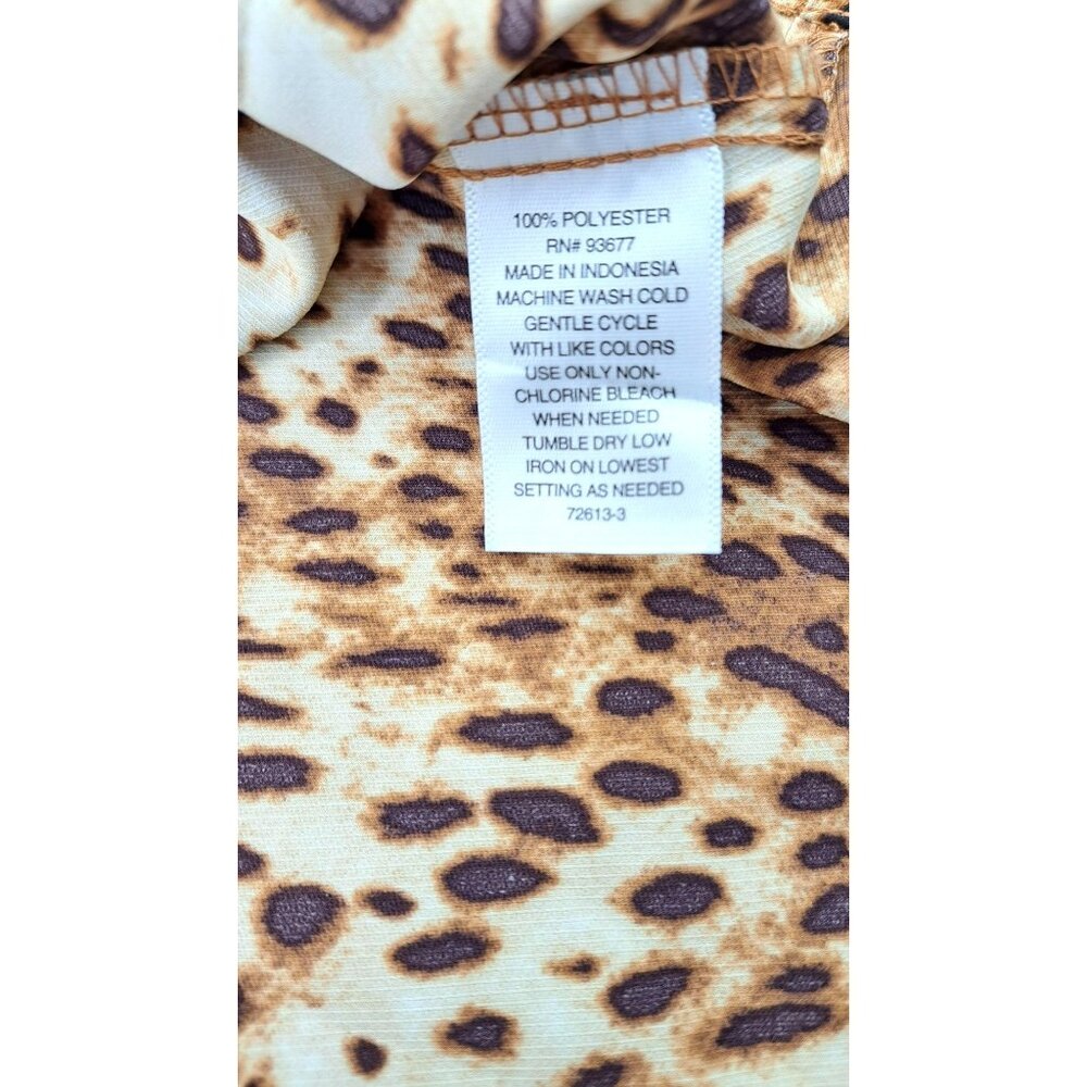 Worthington Cheetah Print Sleeveless Women Top Crisscross Straps Size Medium - Picture 4 of 5